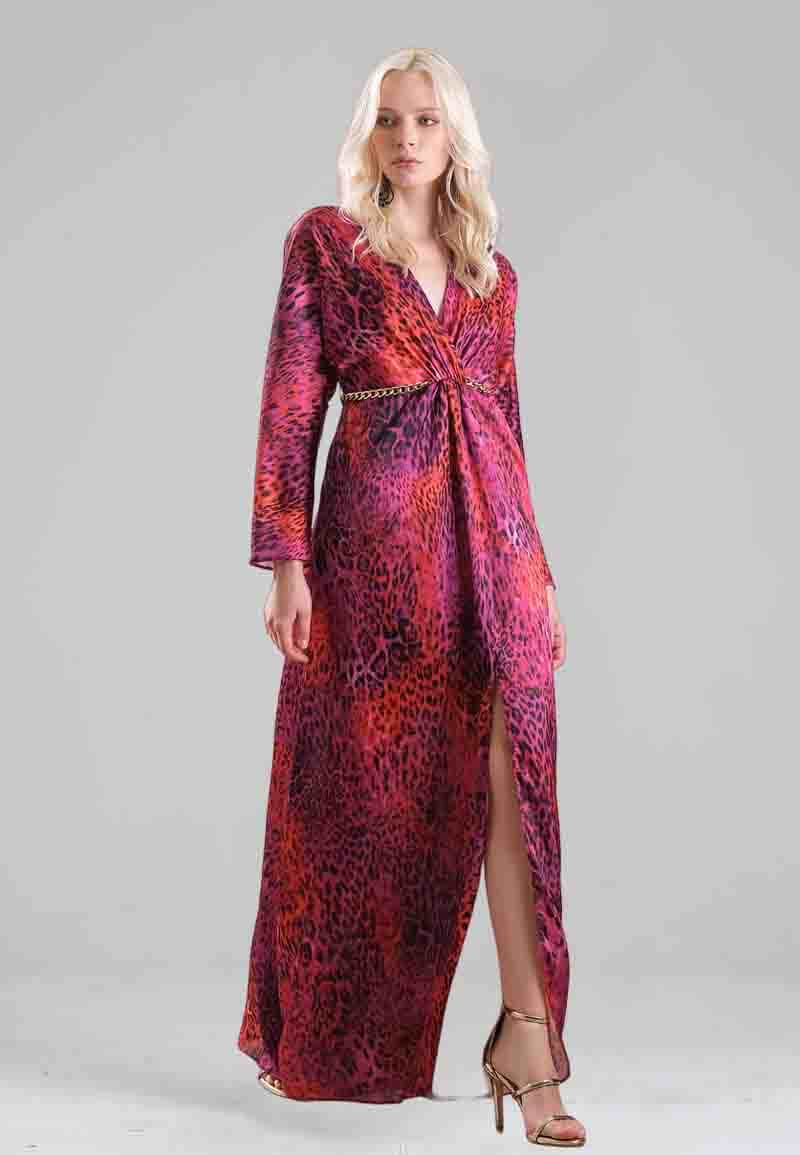 Long leopard print dress