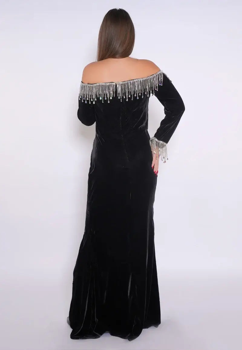 Black velvet dress
