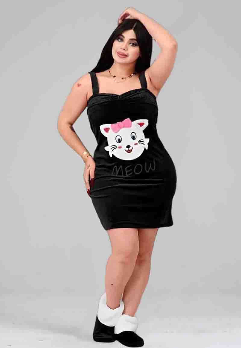 Women's Velvet Sleepwear with Short Dress, Pants and Socks