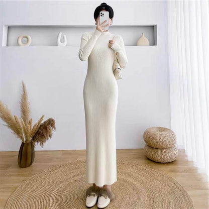 Slim Looking Base Hip Knitwear Woolen Skirt