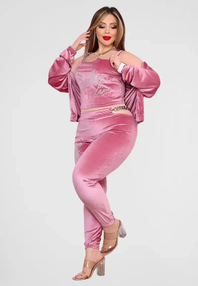 Women's 3-Piece Velvet Pajamas