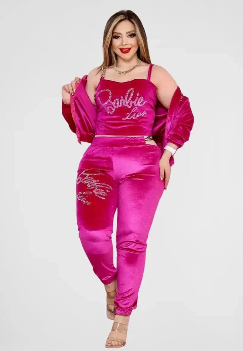 Women's 3-Piece Velvet Pajamas