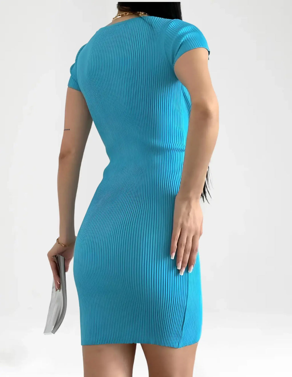 Cute short dress with slit at chest