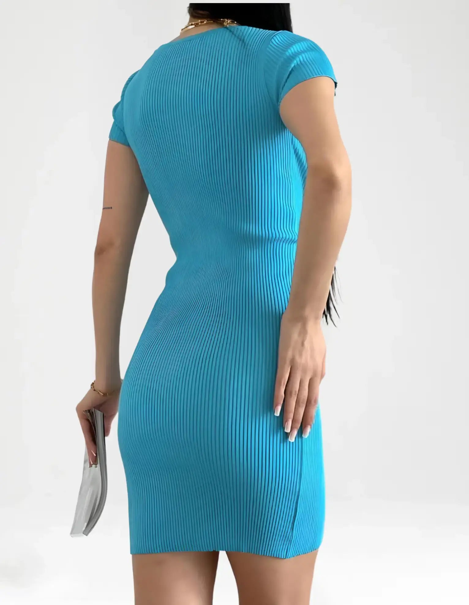 Cute short dress with slit at chest