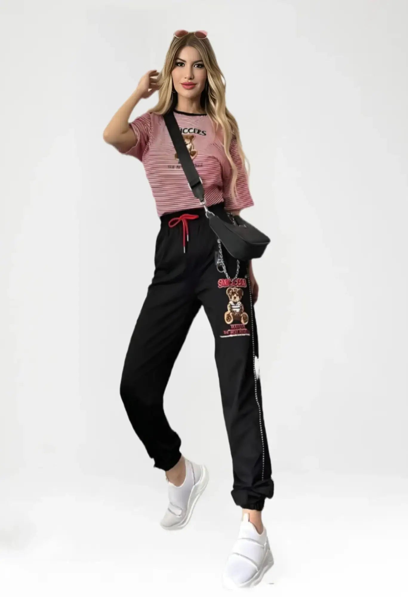 Women's Cotton Pajamas with Cute Chest Print