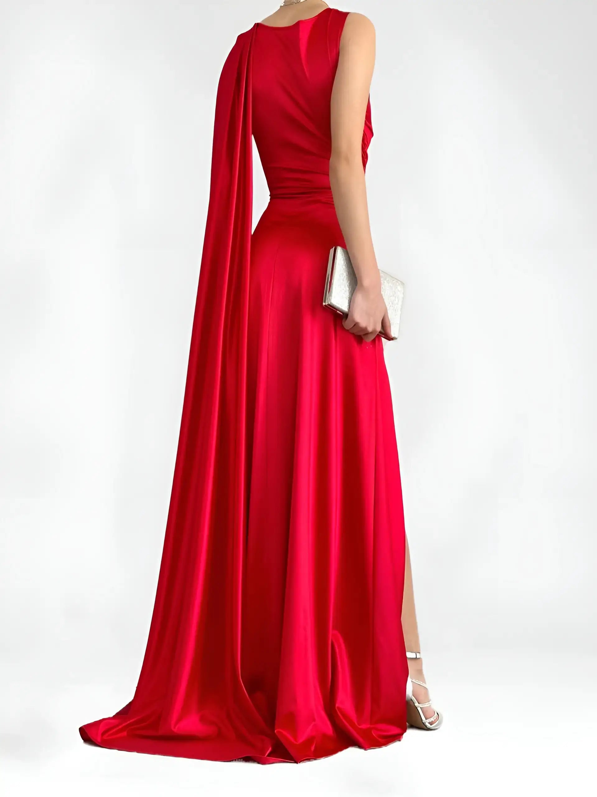 Women's Long Evening Dress with Leg Slit