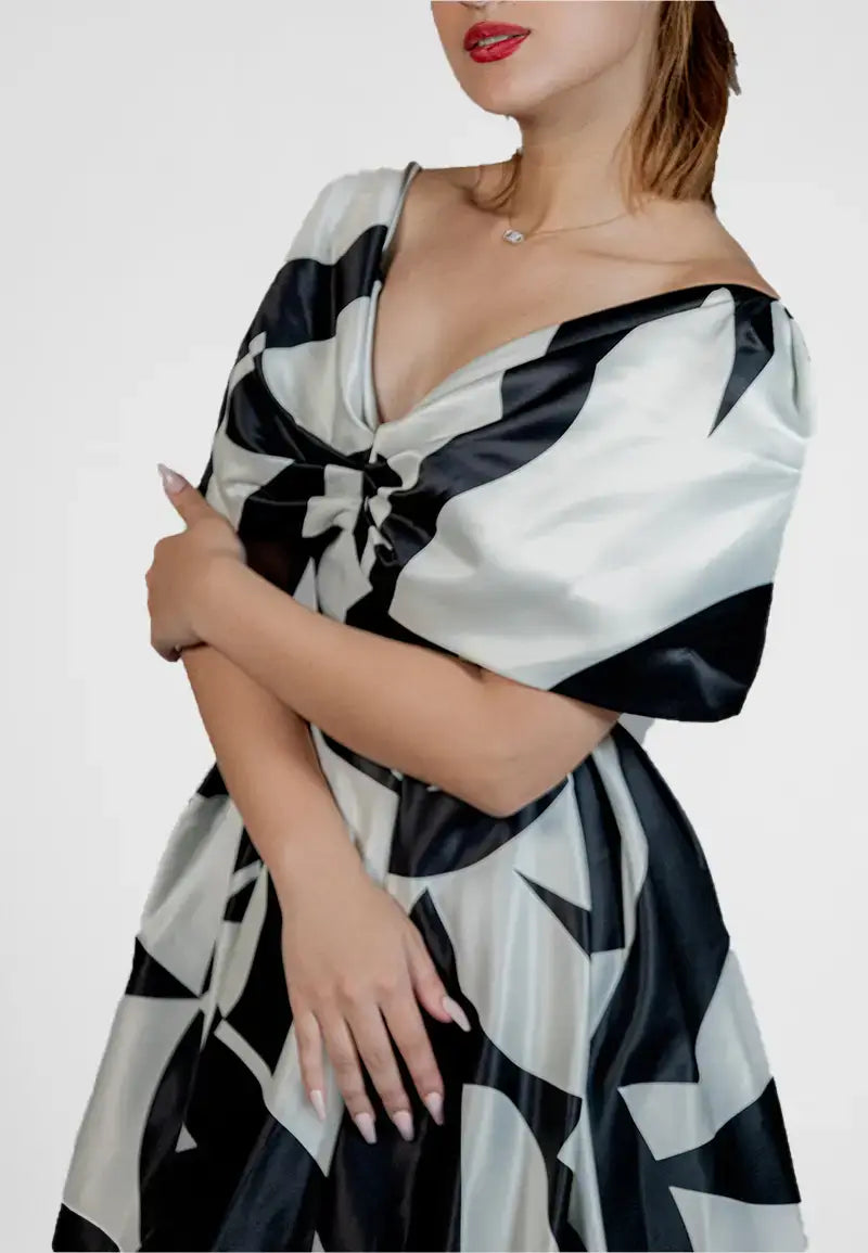Black and white loose dress